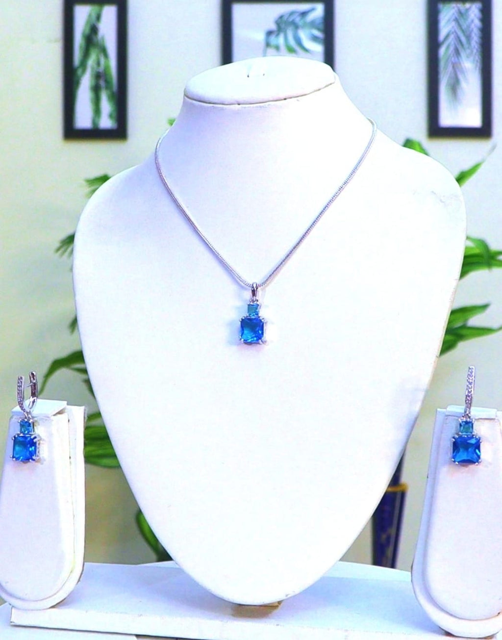 Original Zircon Pendant Set with Earrings