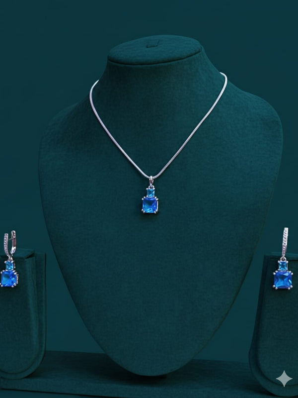 Original Zircon Pendant Set with Earrings
