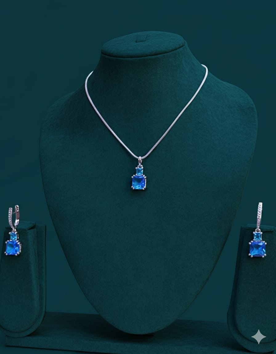 Original Zircon Pendant Set with Earrings