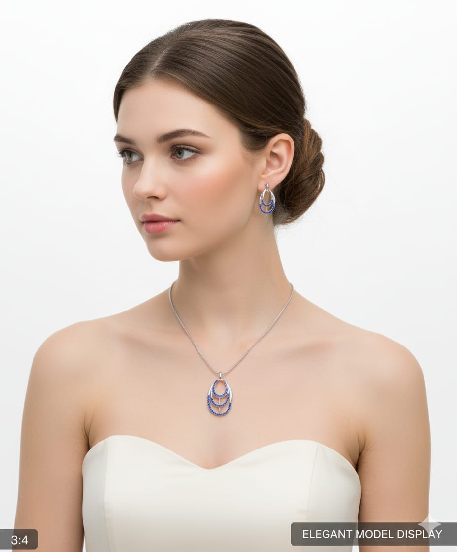 Traditional AD Pendant in Trend With Earrings