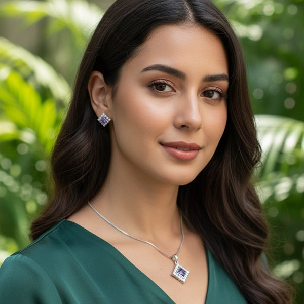 Traditional AD Pendant in Trend With Earrings