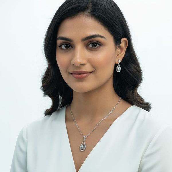 Elegant Pendant Set For Women With Earrings