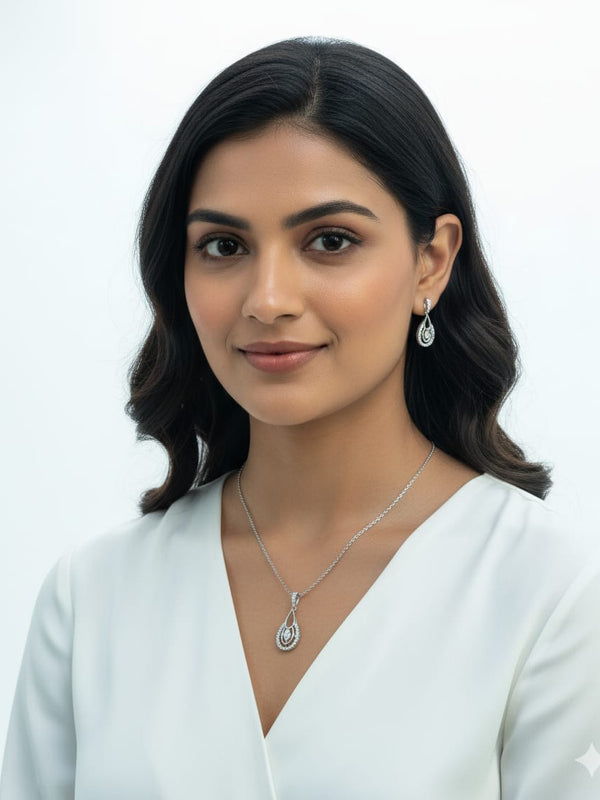 Elegant Pendant Set For Women With Earrings