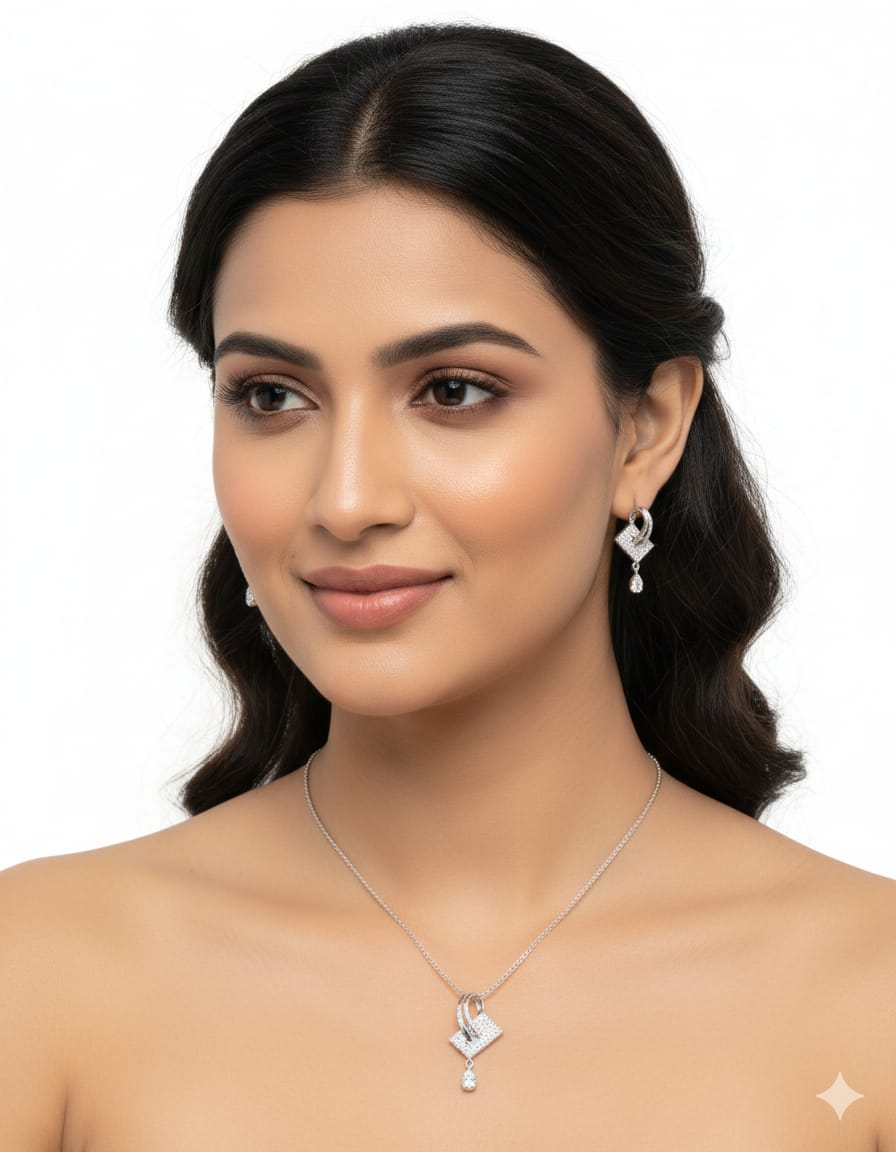 Elegant Pendant Set For Women With Earrings