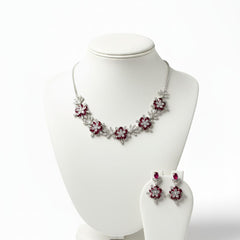 Wonderful American Diamond Necklace Set With Earrings
