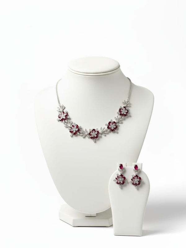 Wonderful American Diamond Necklace Set With Earrings