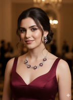 Wonderful American Diamond Necklace Set With Earrings
