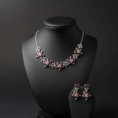 Wonderful American Diamond Necklace Set With Earrings