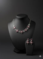 Wonderful American Diamond Necklace Set With Earrings