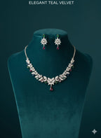 Ringing Jewels "AD" Necklace Set Premium Quality With Earrings - Multi Colour
