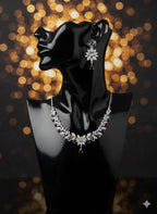 Ringing Jewels "AD" Necklace Set Premium Quality With Earrings - Multi Colour