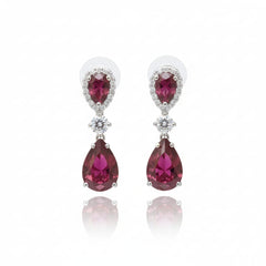 Ringing Jewels Ruby Red with White Stones Single Layer 