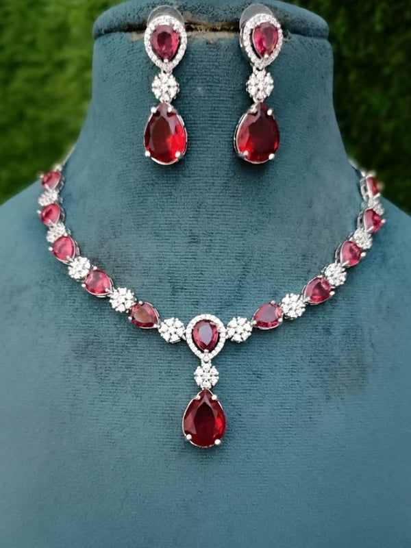 Ringing Jewels Ruby Red with White Stones Single Layer 