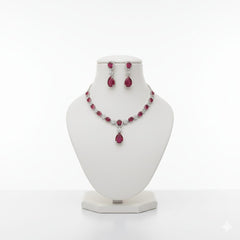 Ringing Jewels Ruby Red with White Stones Single Layer 