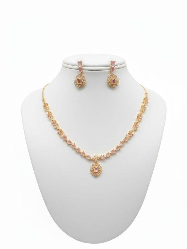 Ringing Jewels Golden Colour with Pink Stones Single Layer 