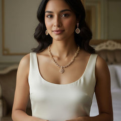 Ringing Jewels Golden Colour with Pink Stones Single Layer 