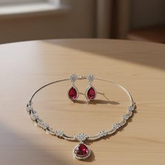 Ringing Jewels White Colour with Green Bold Stone Double Layer 