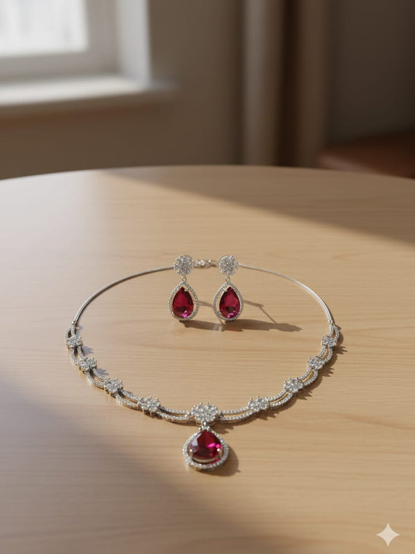 Ringing Jewels White Colour with Green Bold Stone Double Layer 