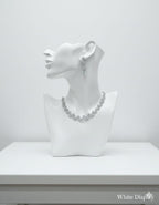 Ringing Jewels Elegant "White" Colour "AD" Necklace Set With Earrings