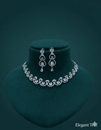 Ringing Jewels Elegant "White" Colour "AD" Necklace Set With Earrings