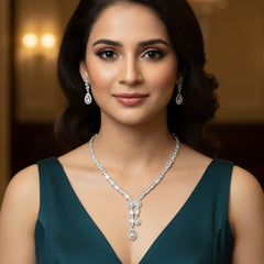 Ringing Jewels Premium Quality White Colour Stones Single Layer 