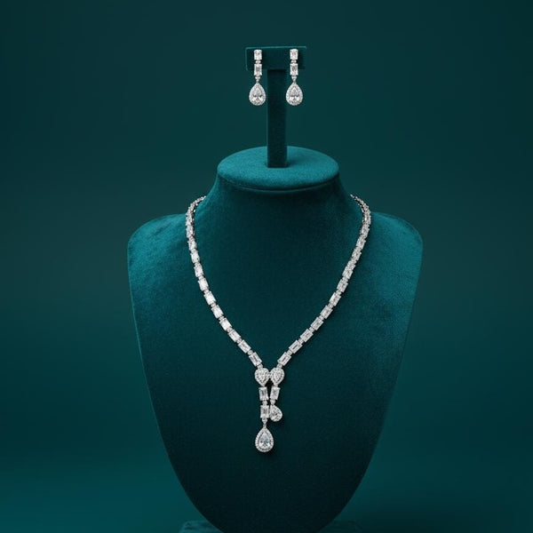 Ringing Jewels Premium Quality White Colour Stones Single Layer 