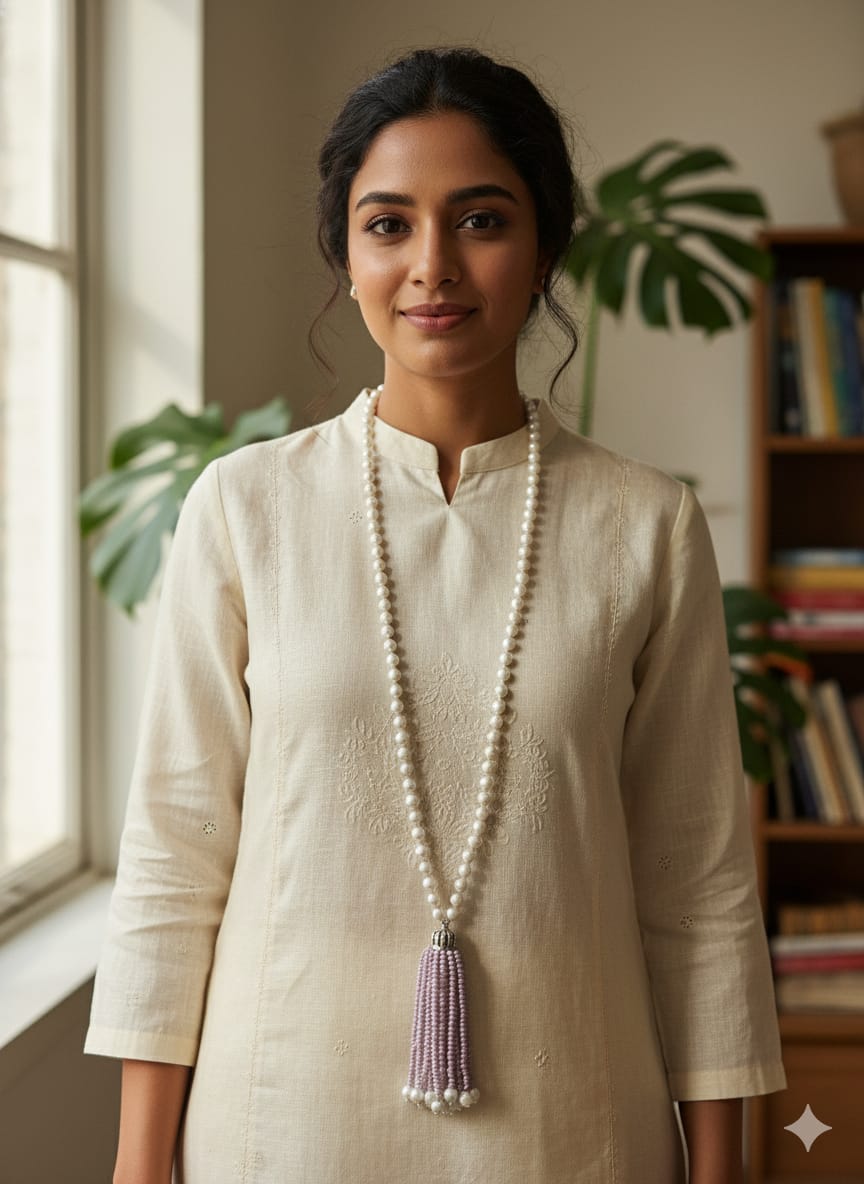 Ringing Jewels Pearl "Moti" Mala With Brown Colour For Women - Highest Selling Product