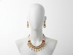 Ringing Jewels "Rajwadi" Unique Necklace Set Premium Quality With Earrings - Ruby Colour