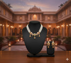 Ringing Jewels "Rajwadi" Unique Necklace Set Premium Quality With Earrings - Multi Colour