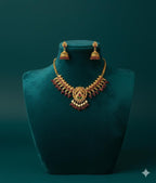 Ringing Jewels "Antique" Gold Finish Necklace Set Premium Quality With Earrings