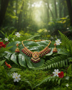 Ringing Jewels "Antique" Gold Finish Necklace Set Premium Quality With Earrings