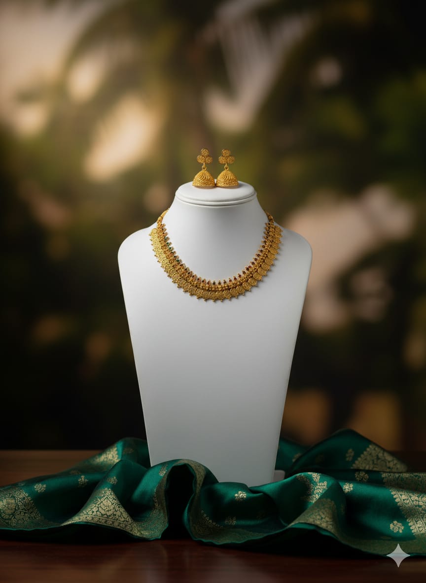 Ringing Jewels "Antique" Ginni Necklace Set With Earrings - Multi Colour