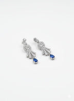 Ringing Jewels "AD" Necklace Set With Earrings - Blue Colour