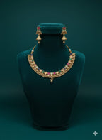 Ringing Jewels "Antique" Premium Quality Necklace Set With Earrings - Multi Colour