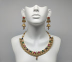 Ringing Jewels "Antique" Premium Quality Necklace Set With Earrings - Multi Colour