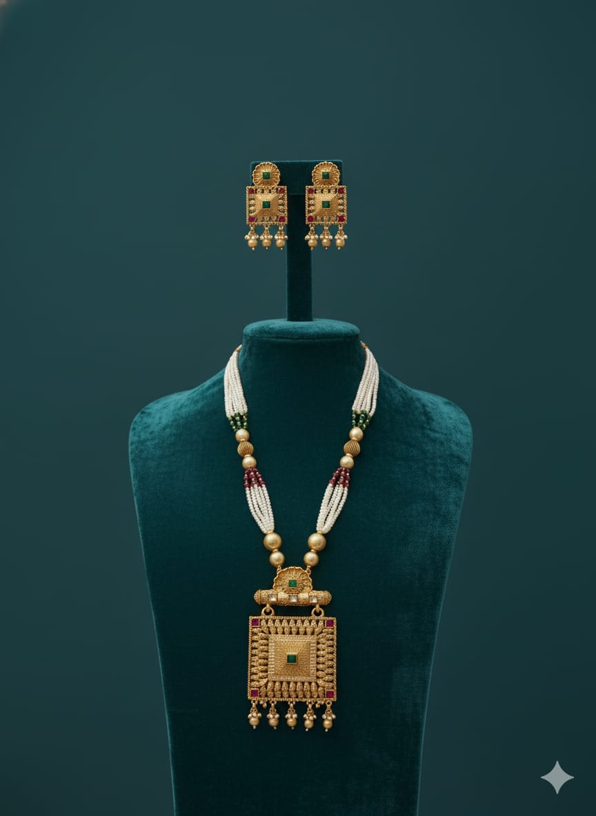 Ringing Jewels "Rajwadi" Necklace Set With Earrings