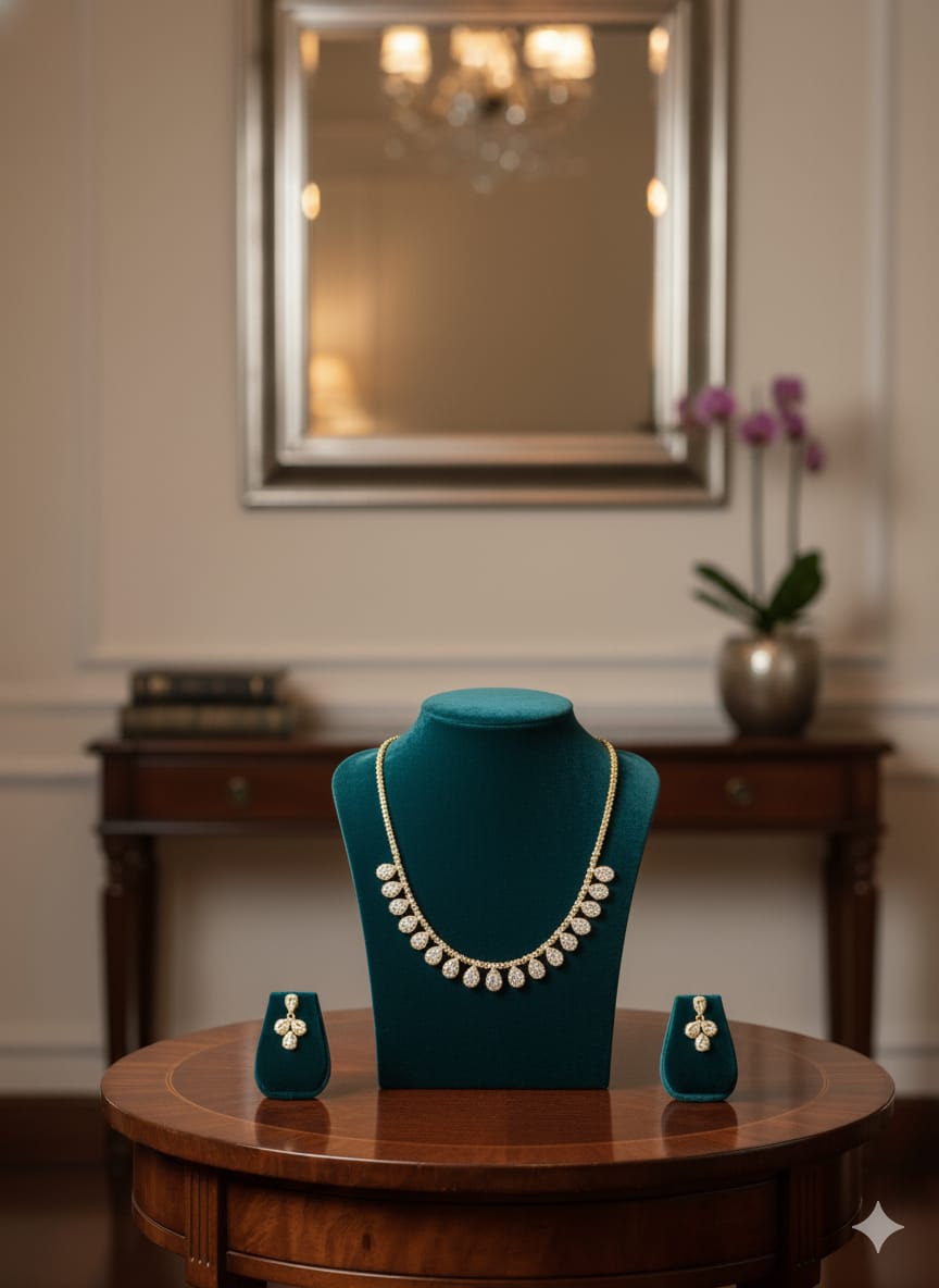 Ringing Jewels "Antique" Premium Quality Necklace Set With Earrings