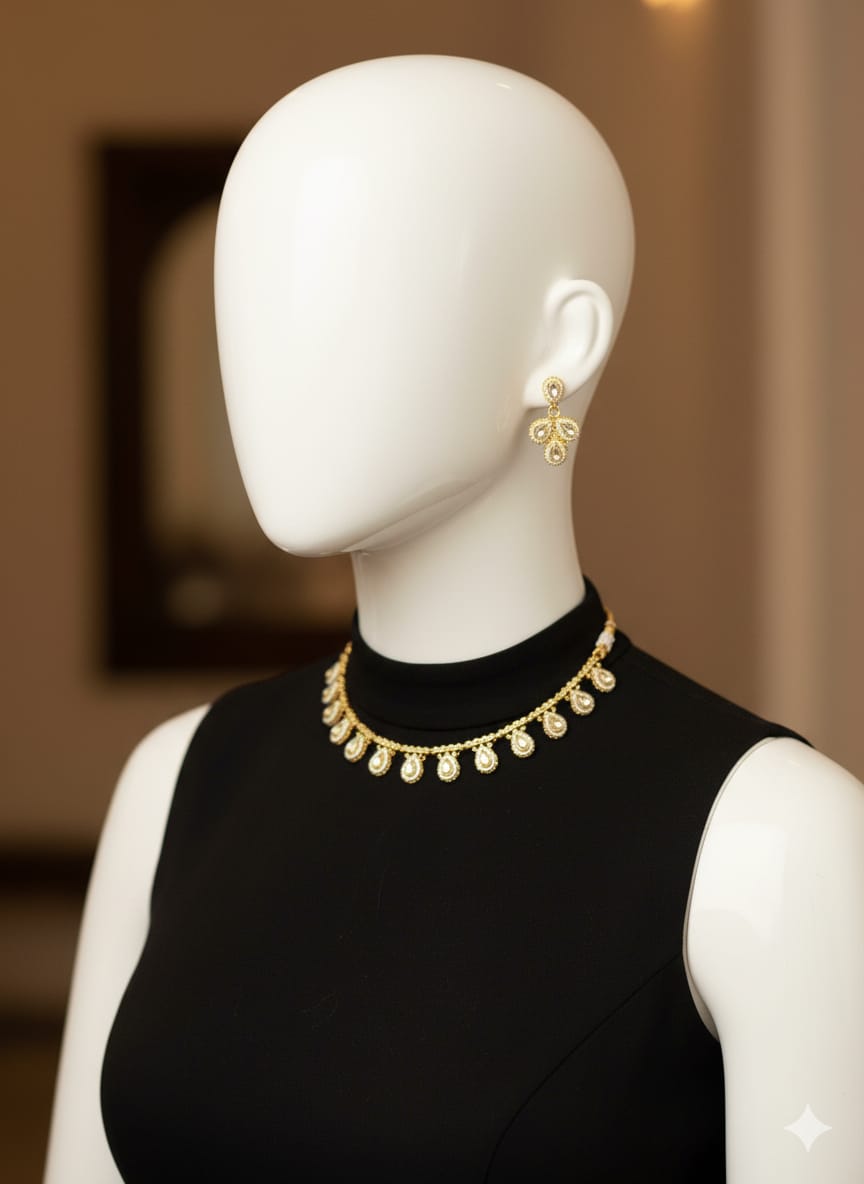 Ringing Jewels "Antique" Premium Quality Necklace Set With Earrings