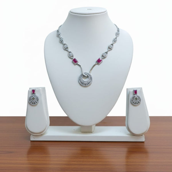 Classic Necklace /  AD jewellery  With Earrings / Unique Like You - Handcrafted Jewellery