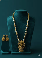 Ringing Jewels "Rajwadi" Unique Temple Necklace Set Premium Quality With Earrings - Multi Colour