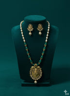Ringing Jewels "Rajwadi" Unique Temple Necklace Set Premium Quality With Earrings - Multi Colour