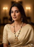 Ringing Jewels "Rajwadi" Unique Necklace Set Premium Quality With Earrings - Ruby Colour