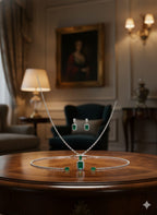 Ringing Jewels "AD" Necklace Set Premium Quality With Earrings - Mint Colour